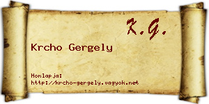 Krcho Gergely névjegykártya